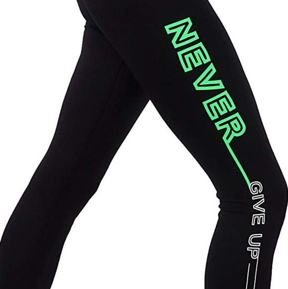 Power Flex Dry-Fit Side Word Printed yoga leggings - Picture 2 of 4